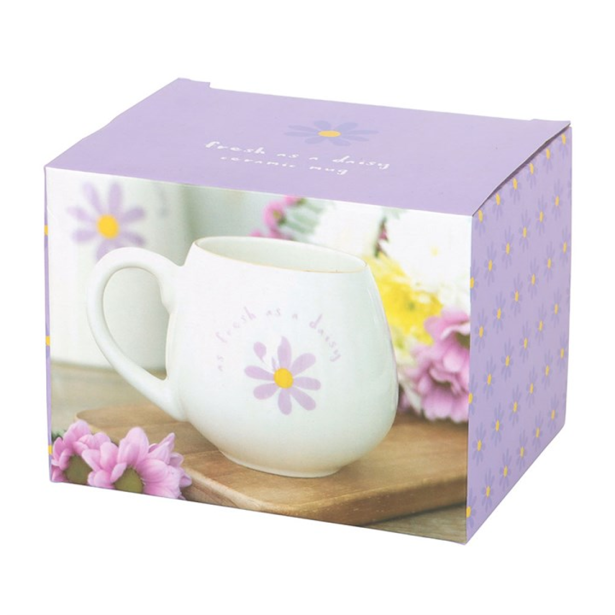 As Fresh As A Daisy Mug 500ml – Floral Ceramic Coffee Cup