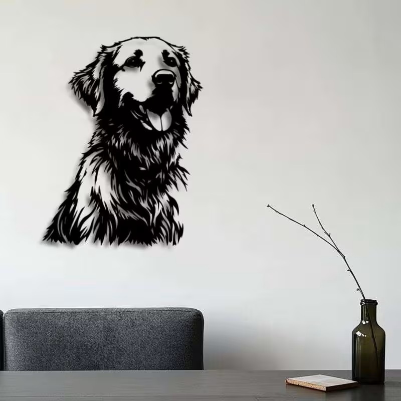 Golden Retriever Metal Wall Art – Dog Décor