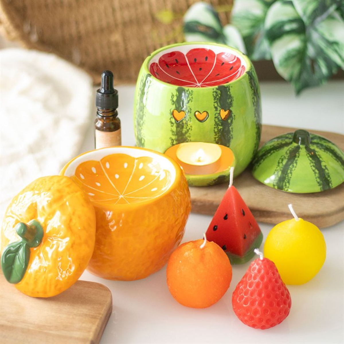 Orange Oil Burner Ceramic – Fruit Tealight Wax Melt Diffuser