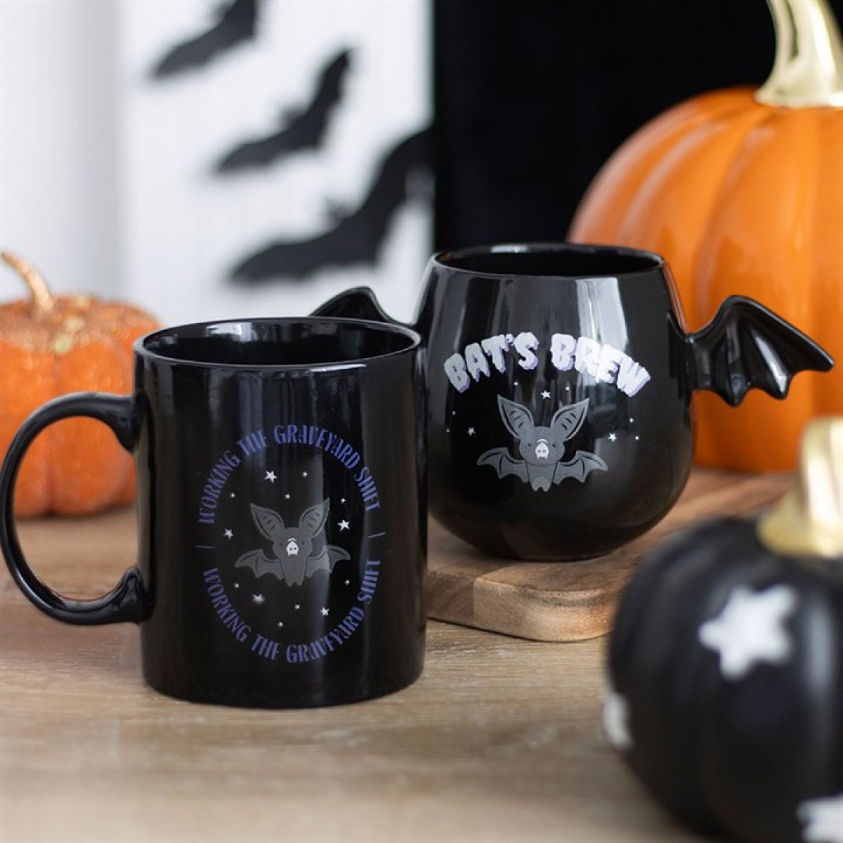 Bat Wing Ceramic Mug – Gothic Coffee Cup with Spooky Style