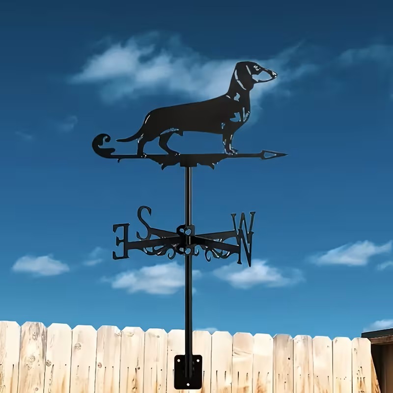 Dachshund Weather Vane – Metal Dog Garden Wind Direction Decor