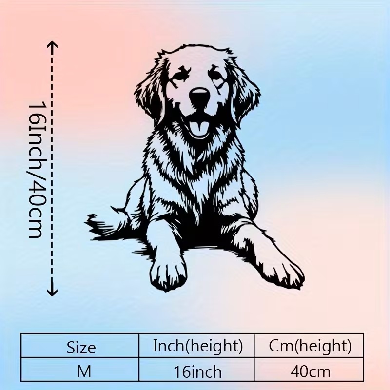 American Country Golden Retriever Metal Wall Art – Dog Silhouette Décor