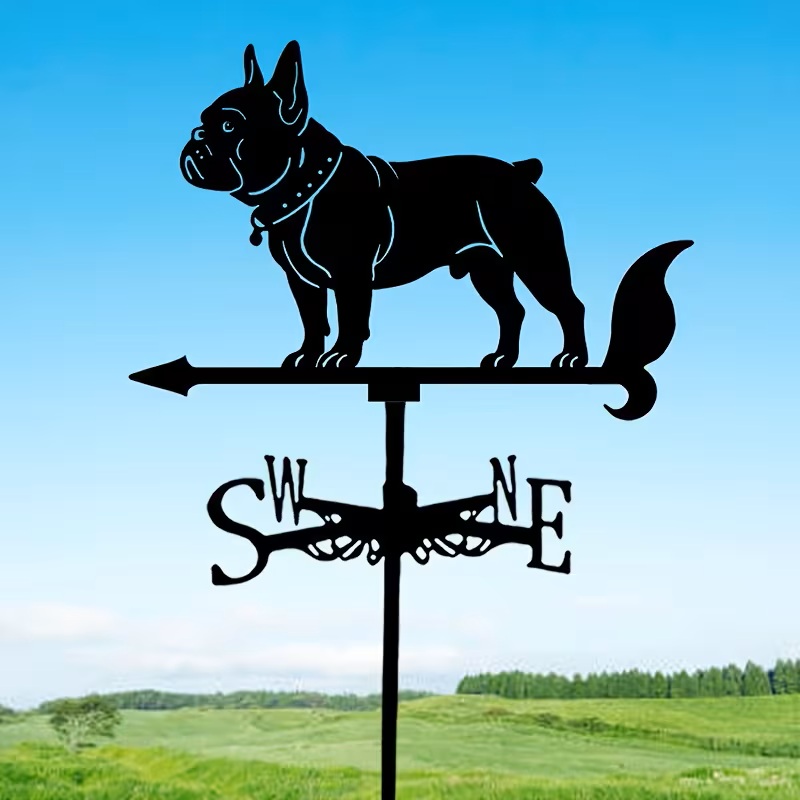 French Bulldog Wind Vane Weather Vane – Metal Wall Art Garden Decor