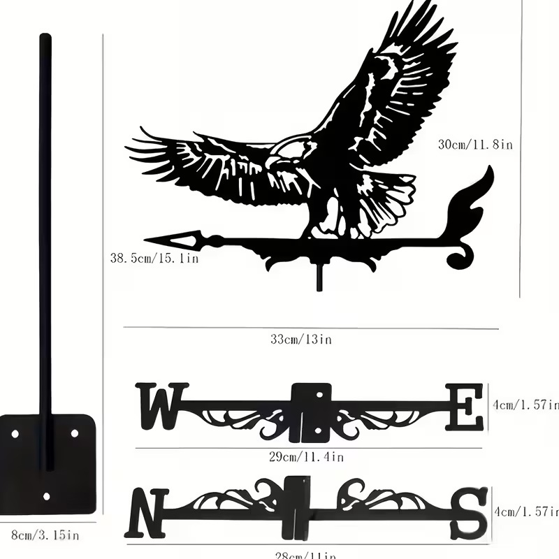 Flying Eagle Wind Vane – Rust-Resistant Iron Garden & Roof Decoration