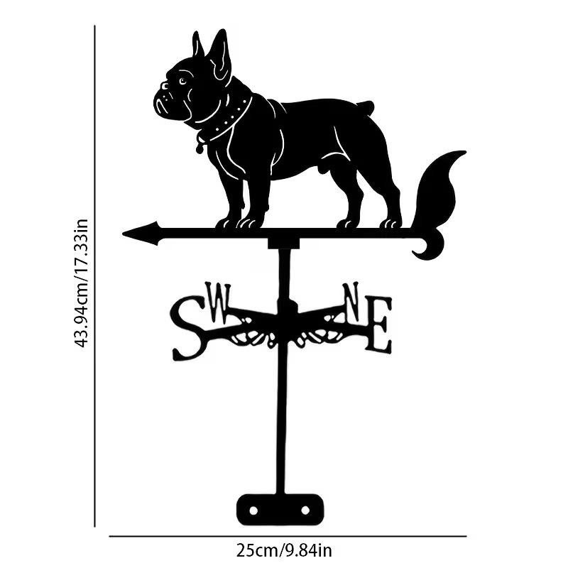 French Bulldog Wind Vane Weather Vane – Metal Wall Art Garden Decor