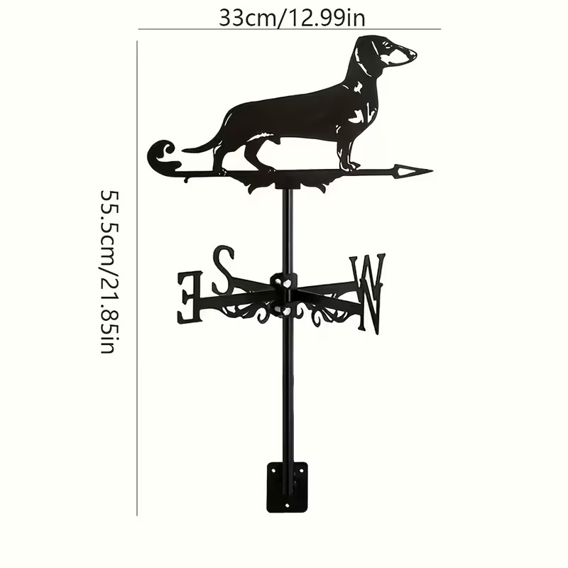 Dachshund Weather Vane – Metal Dog Garden Wind Direction Decor