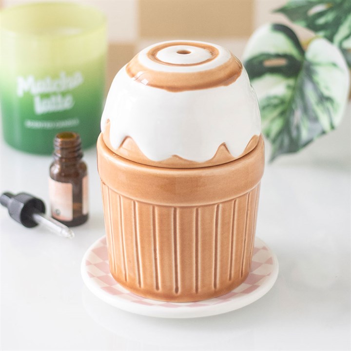Cinnamon Roll Oil Burner – Cute Ceramic Wax Melt Diffuser