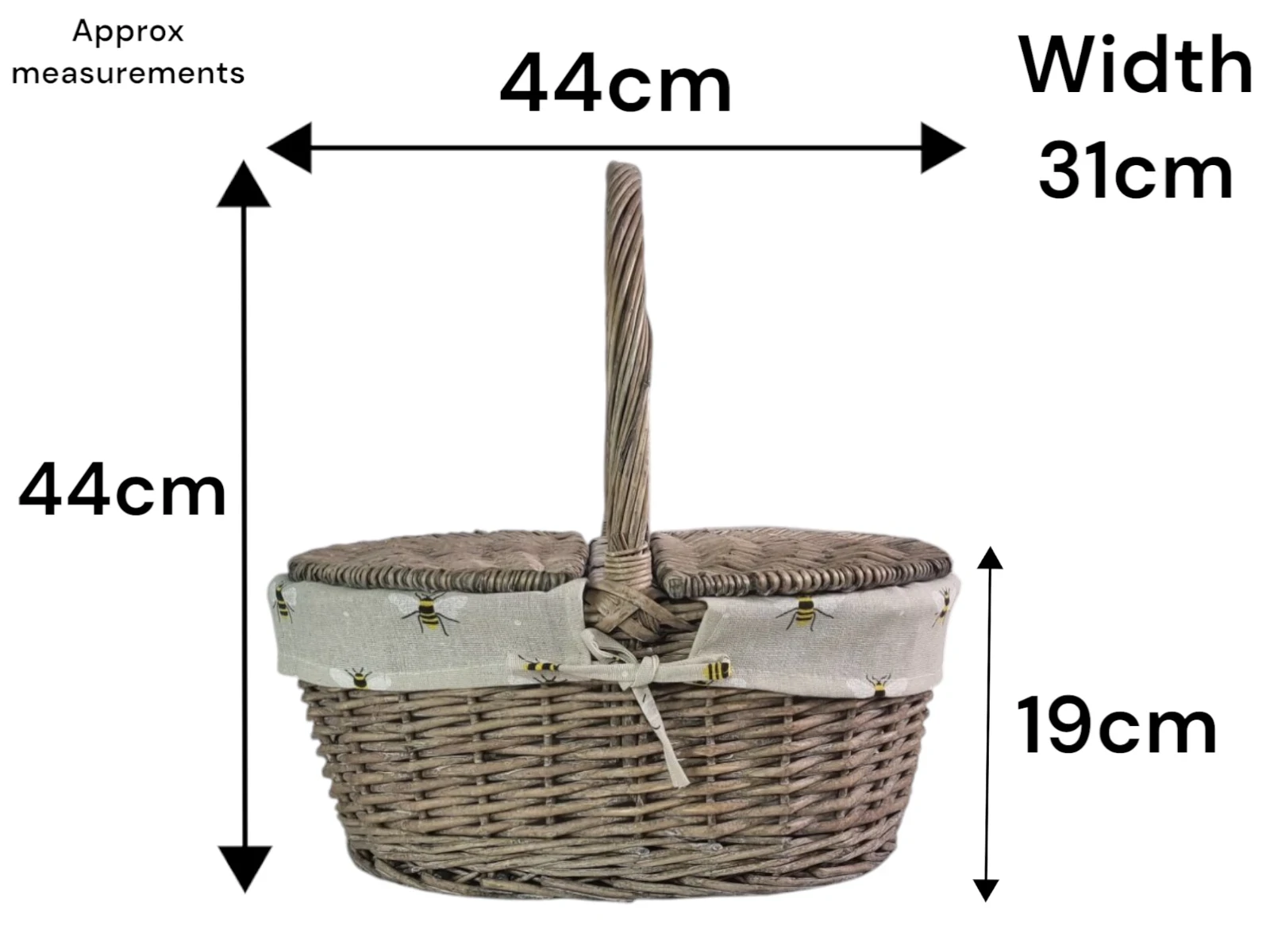 Bumblebee Picnic Hamper Basket Bee Lined
