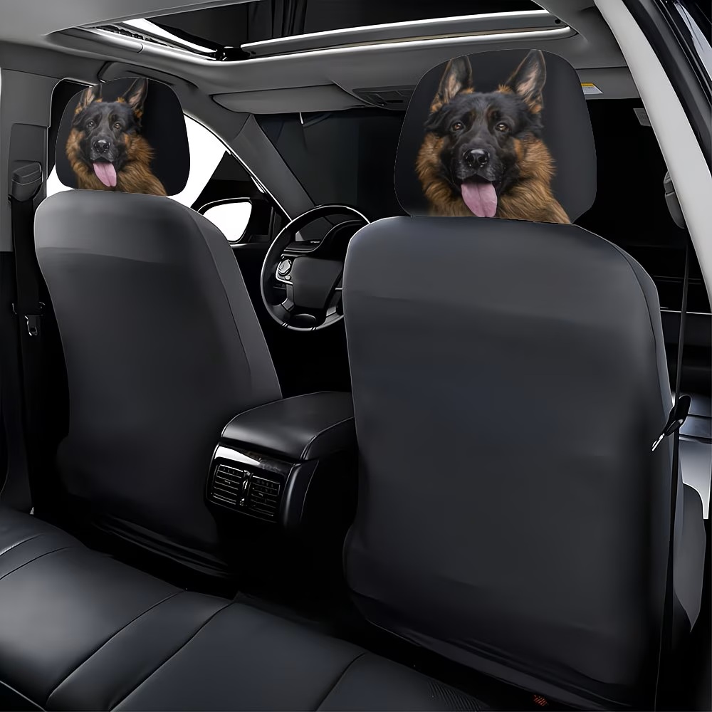 German Shepherd Headrest Covers – Universal Car Seat Decor