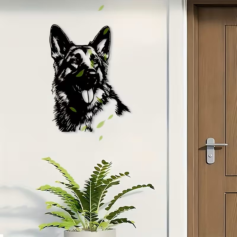 German Shepherd Metal Wall Art – Dog Head  Wall Decor