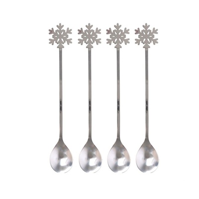 Christmas Snowflake Dessert & Coffee Spoons Set of 4