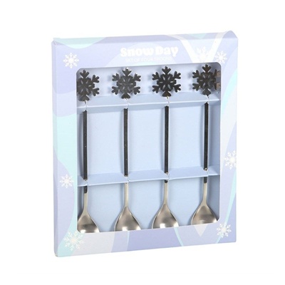 Christmas Snowflake Dessert & Coffee Spoons Set of 4