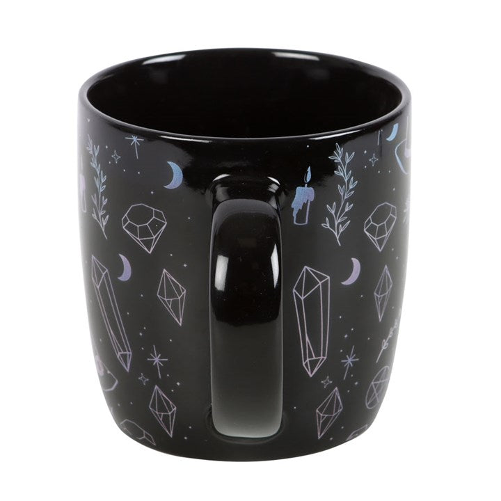 Black Crystal Magic Mug – Mystical Ceramic Potion Cup, 360ml