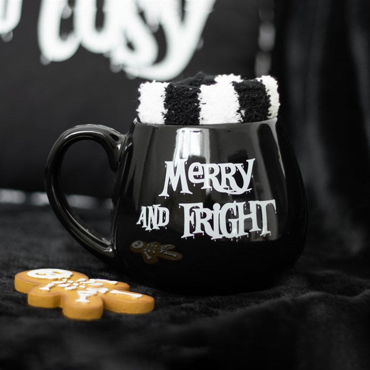 Merry & Fright Mug and Socks Set – Spooky Christmas Gift