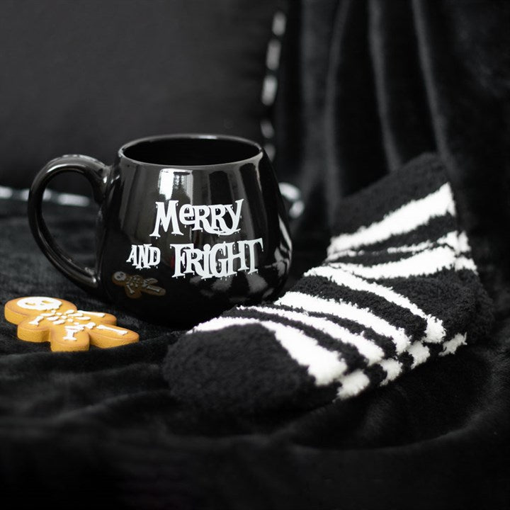 Merry & Fright Mug and Socks Set – Spooky Christmas Gift