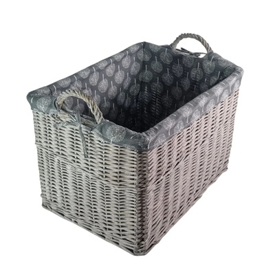 Driftwood Wicker Medium Log Basket with Mulberry Liner