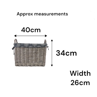 Driftwood Wicker Small Log Basket with Mulberry Liner