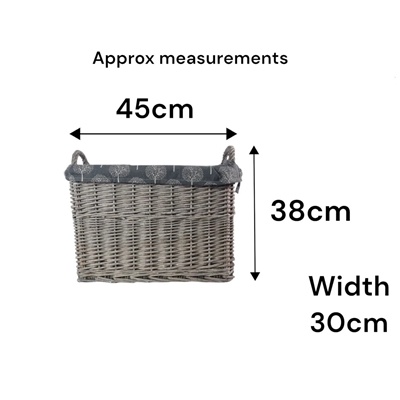 Driftwood Wicker Medium Log Basket with Mulberry Liner