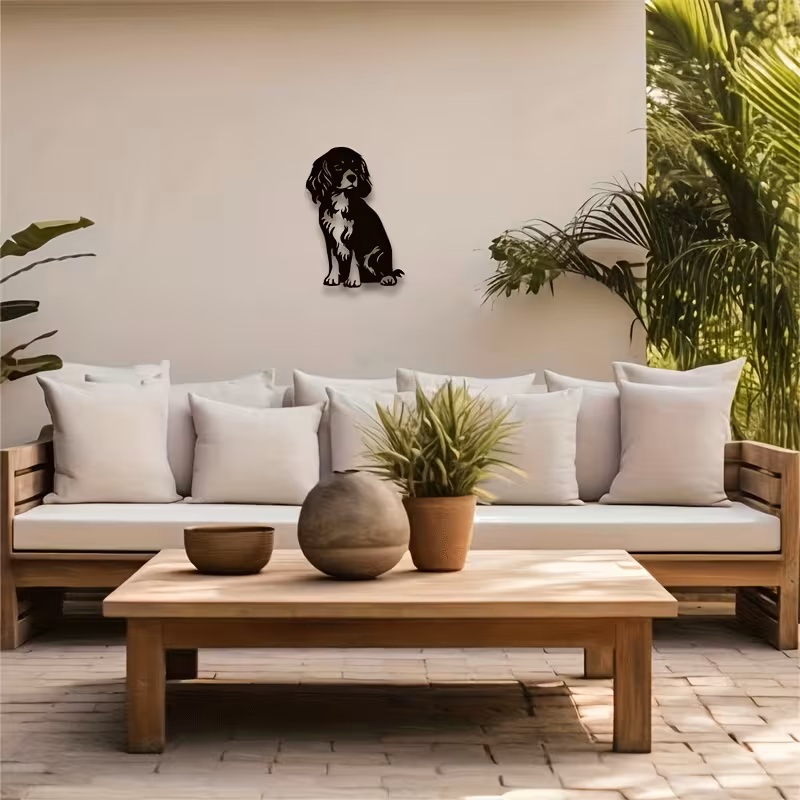 Cavalier King Charles Spaniel Metal Wall Art – 30cm Black Dog Silhouette
