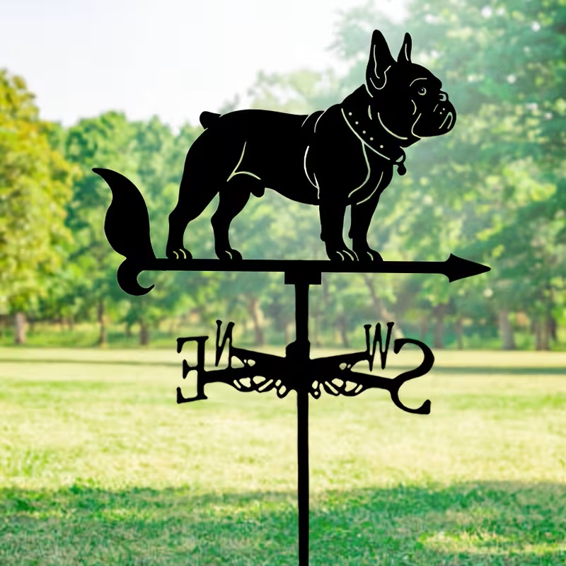 French Bulldog Wind Vane Weather Vane – Metal Wall Art Garden Decor