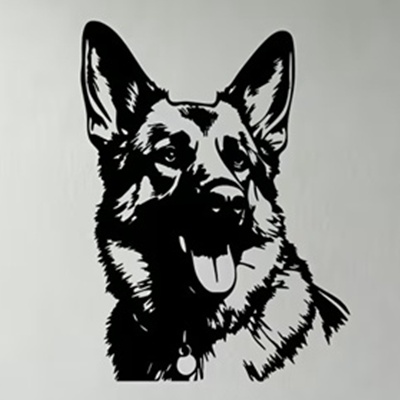 German Shepherd Metal Wall Art – Dog Head Iron Wall Decor