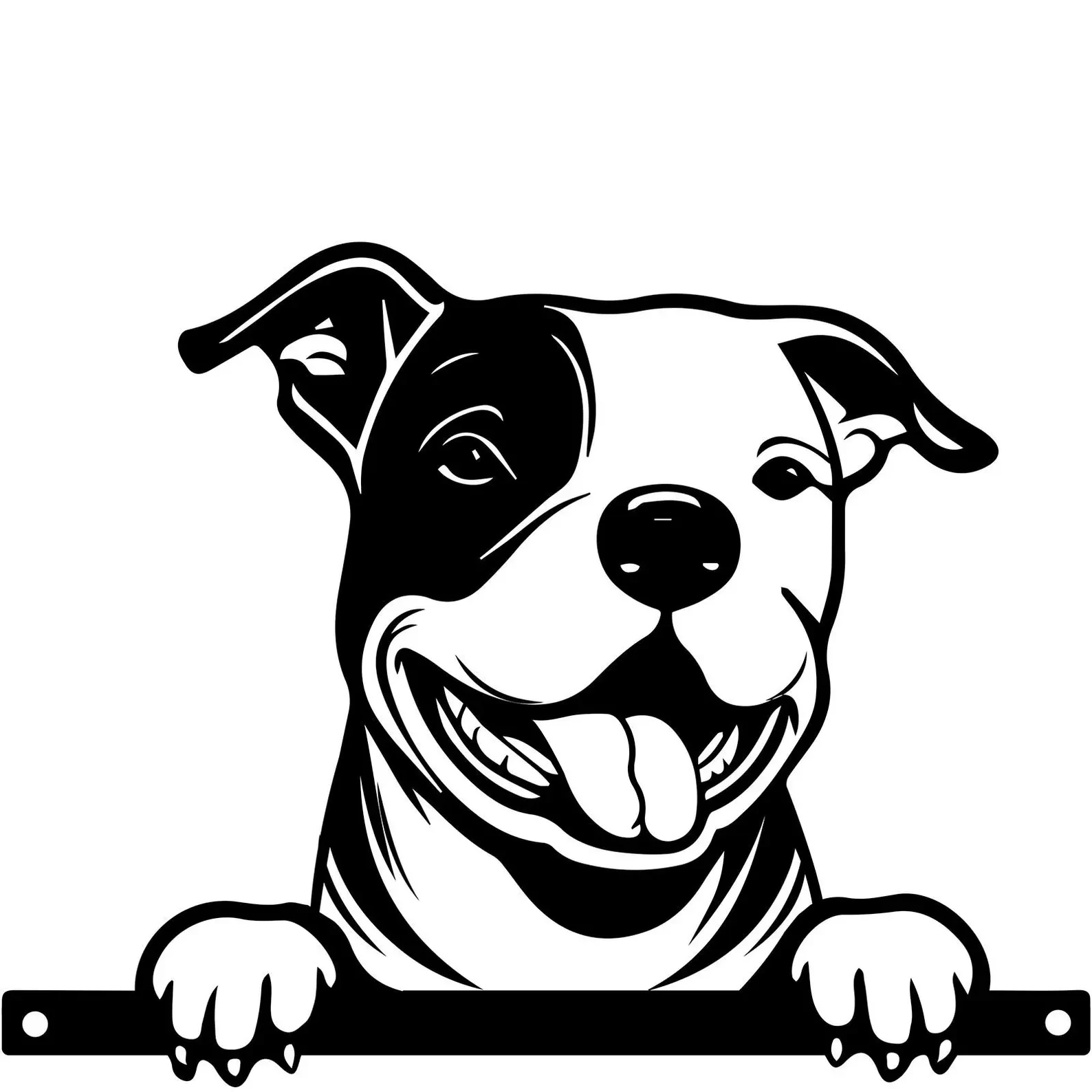 Staffie Fence Topper – Metal Garden Silhouette with Fixing Plate