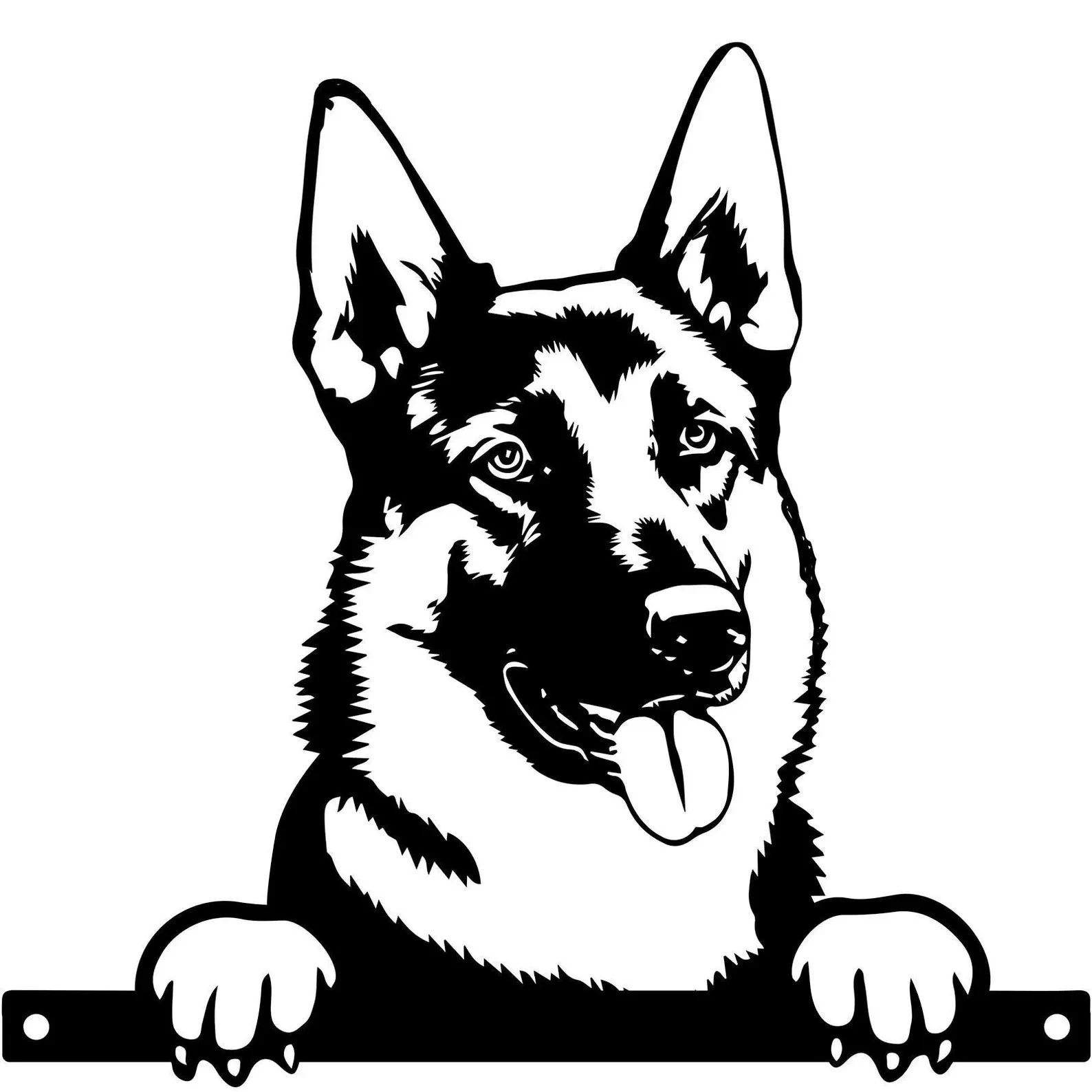 German Shepherd Fence Topper – Metal Dog Garden Silhouette