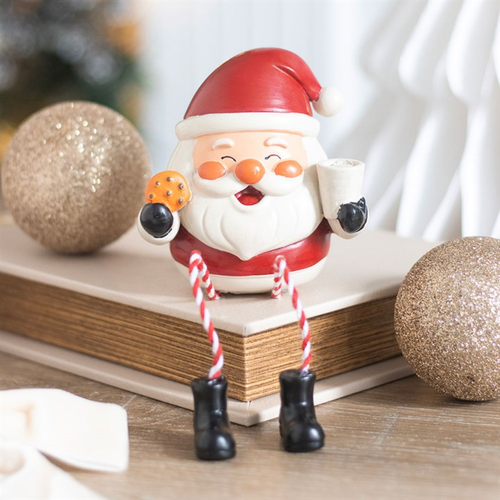 Jolly Santa Shelf Sitter Ornament – Christmas Mantel Decoration