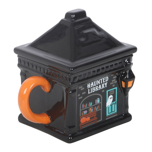 Haunted Library Lidded Mug – Ceramic Ghost Mug