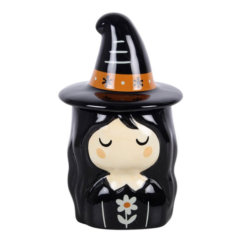 Witch Ceramic Oil Burner – Folk Floral Fragrance Burner