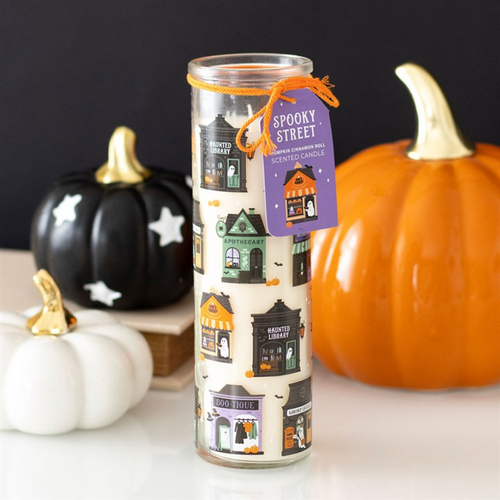 Pumpkin Cinnamon Rolls Scented Glass Tube Candle – Halloween Décor