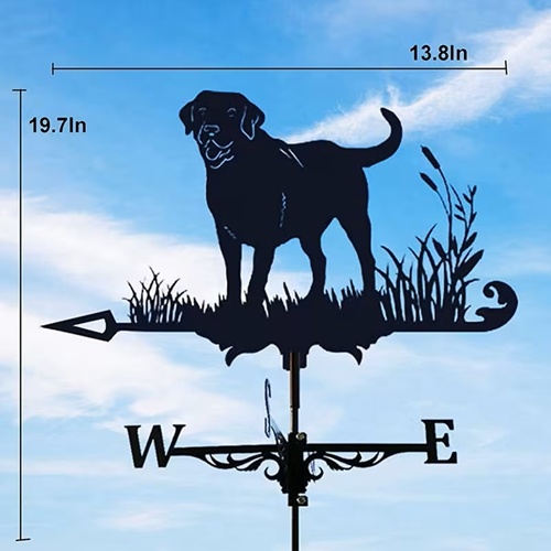Labrador Weathervane – Metal Dog Garden Wind Direction Decor