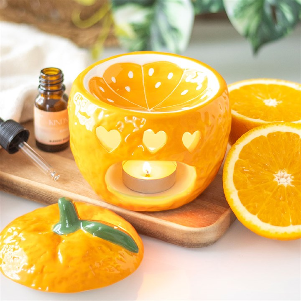 Orange Oil Burner Ceramic – Fruit Tealight Wax Melt Diffuser