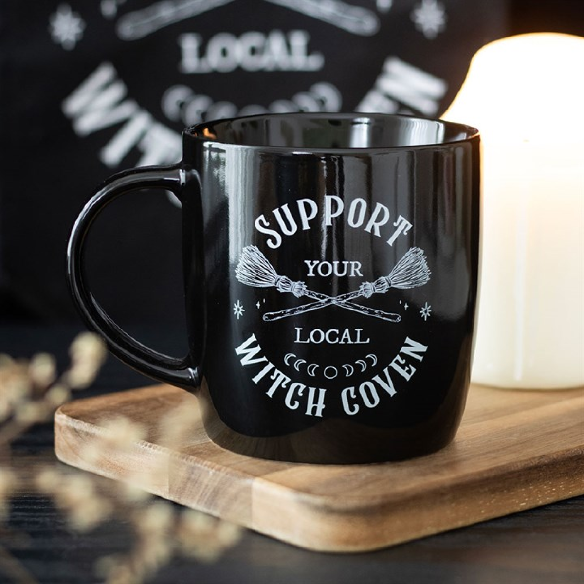 Support Your Local Witch Mug 320ml – Black Coven Coffee Cup