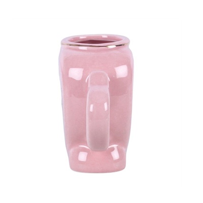 Pink Heart Locket Mug 350ml – Ceramic  Gift with Key Stirrer