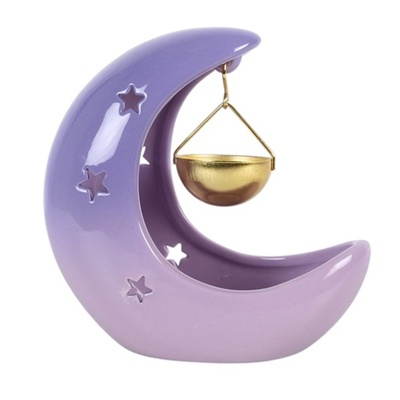 Purple Pastel Crescent Moon Hanging Oil Burner