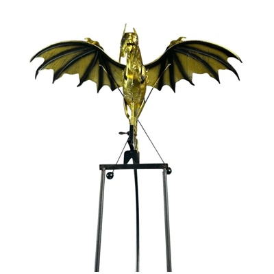 Golden Dragon Garden Ornament – Rocking Metal Flying Dragon Stake