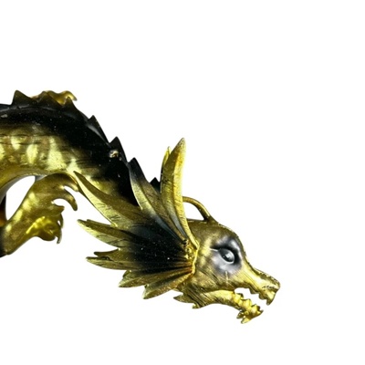 Golden Dragon Garden Ornament – Rocking Metal Flying Dragon Stake