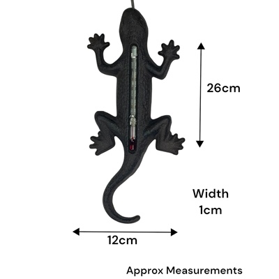 Gecko Cast Iron Wall Thermometer – Rustic Lizard Garden Décor