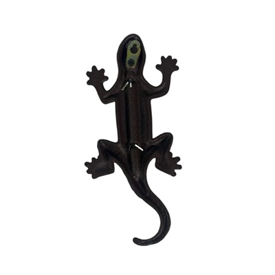 Gecko Cast Iron Wall Thermometer – Rustic Lizard Garden Décor