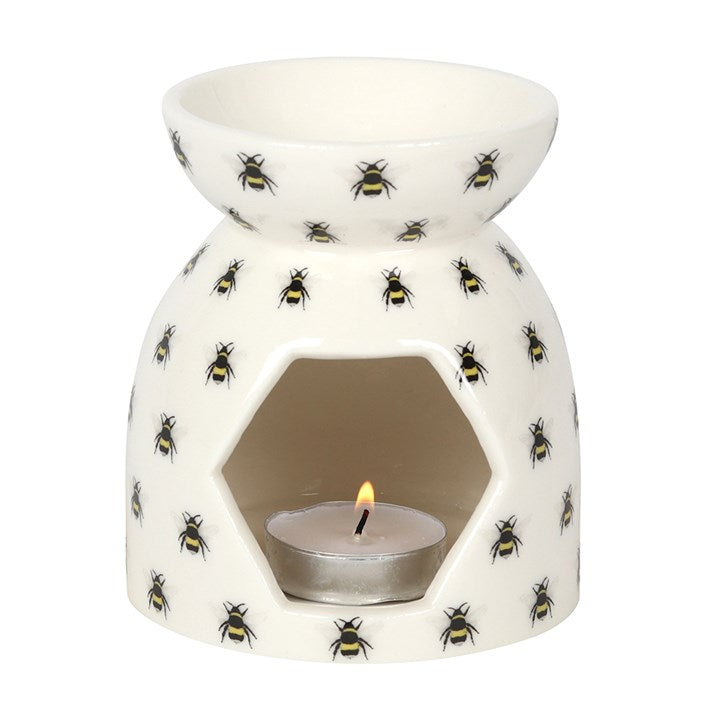 Bee Print Oil Burner – Ceramic Wax Melt & Tealight Warmer