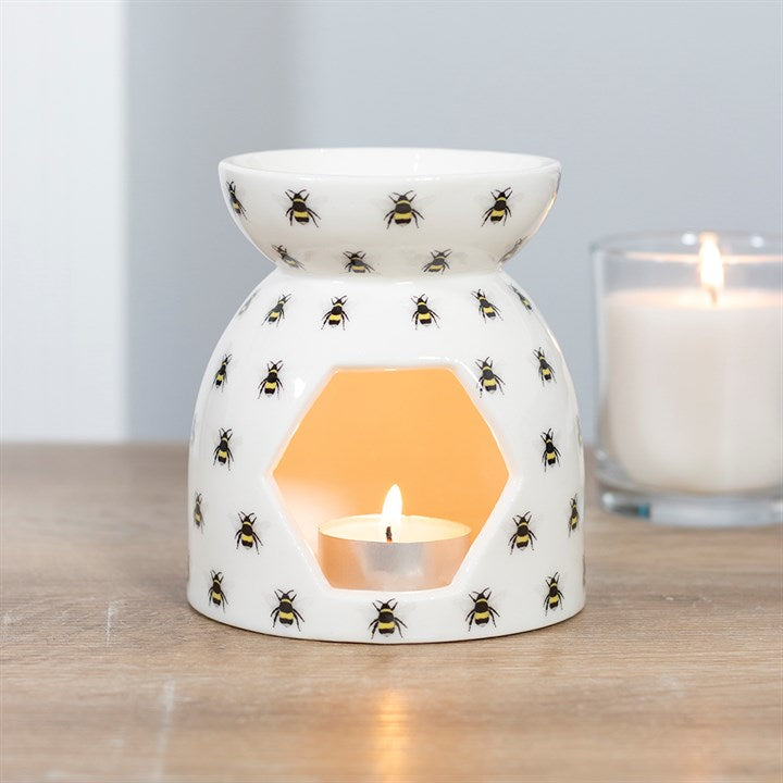 Bee Print Oil Burner – Ceramic Wax Melt & Tealight Warmer