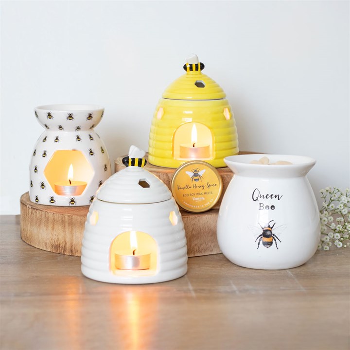 Bee Print Oil Burner – Ceramic Wax Melt & Tealight Warmer