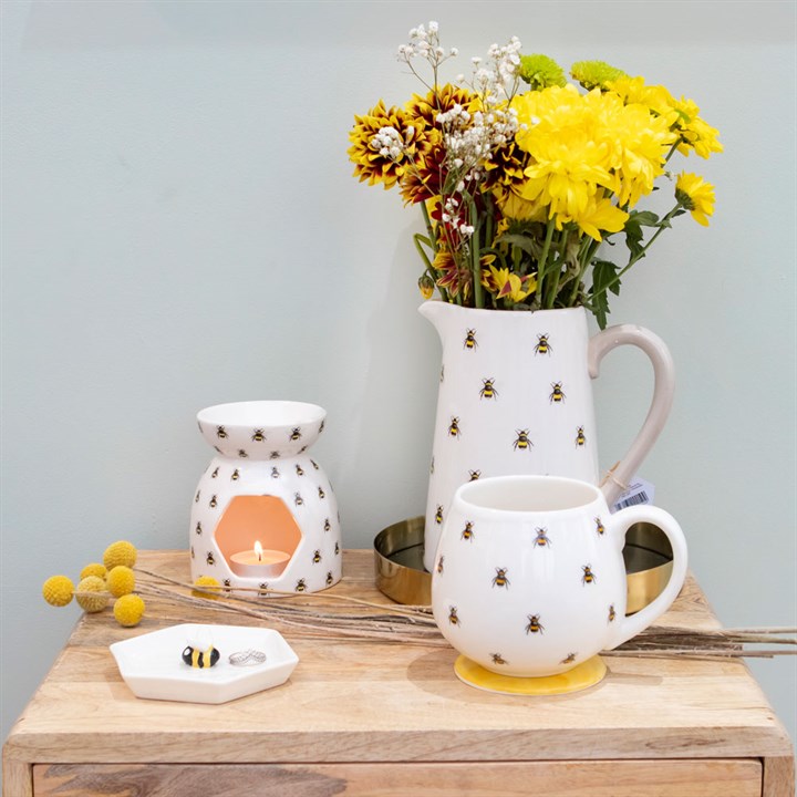 Bee Print Oil Burner – Ceramic Wax Melt & Tealight Warmer