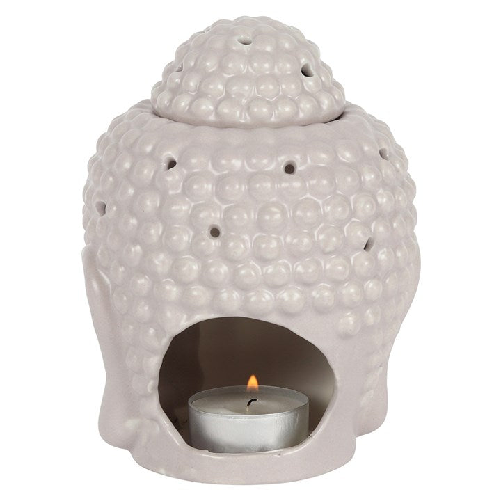 Buddha Head Oil Burner Grey – Ceramic Wax Melt Diffuser