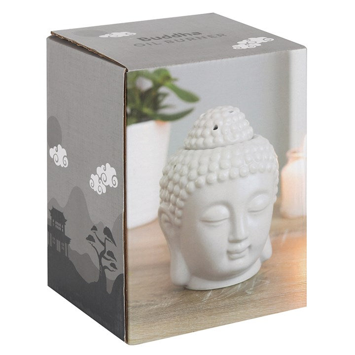 Buddha Head Oil Burner Grey – Ceramic Wax Melt Diffuser