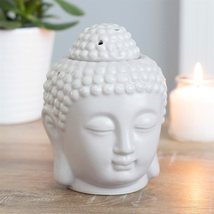 Buddha Head Oil Burner Grey – Ceramic Wax Melt Diffuser