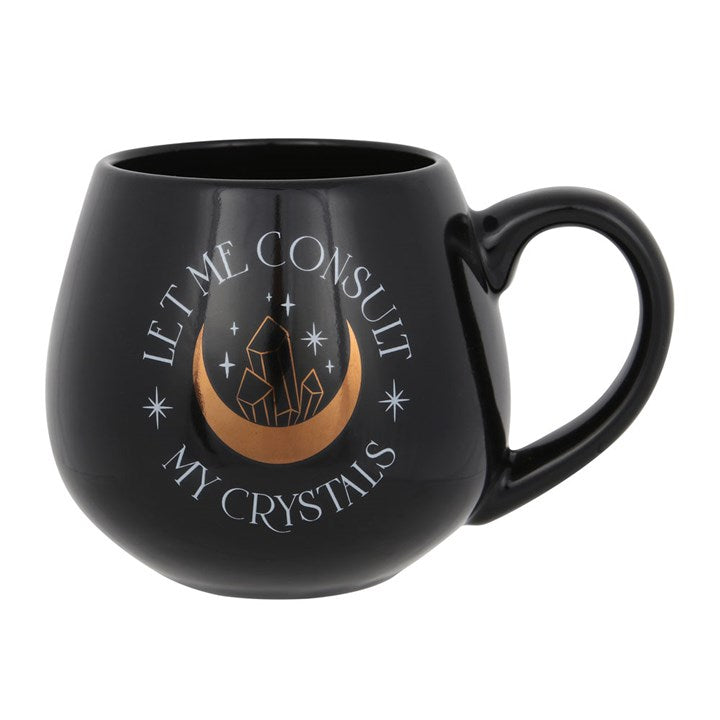 Let Me Consult My Crystals Mug 500ml – Black Celestial Cup