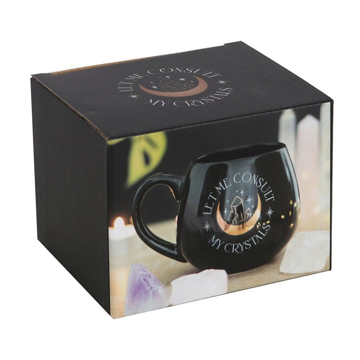 Let Me Consult My Crystals Mug 500ml – Black Celestial Cup