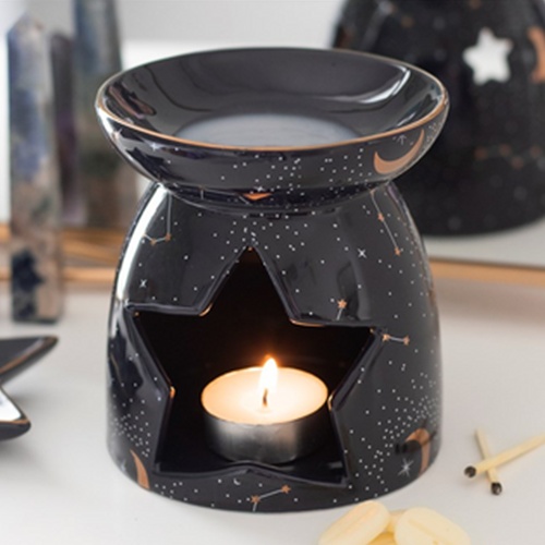 Purple Constellation Oil Burner – Gold Star Design for Wax Melts & Oils